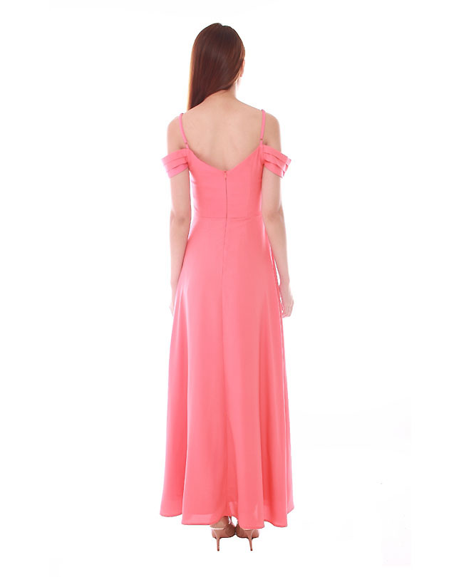 Ophelia Maxi Dress in Coral